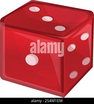 The cartoon-style red dice isolated on a white background Stock Vector ...