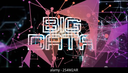 Image of big data text, connections and data processing Stock Photo