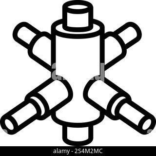 Scaffolding cross connection icon. Outline scaffolding cross connection vector icon for web design isolated on white background. Scaffolding cross connection icon, outline style Stock Vector