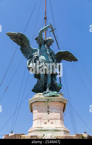 St. Michael's Rome Italy. Rome. Archangel Michael. Statue on the top of Castel Sant'Angelo ...
