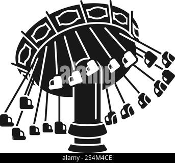 Chain carousel icon. Simple illustration of chain carousel vector icon for web design isolated on white background. Chain carousel icon, simple style Stock Vector