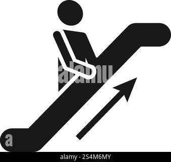Escalator up icon. Simple illustration of escalator up vector icon for web design isolated on white background. Escalator up icon, simple style Stock Vector