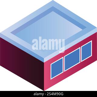 Garage building icon. Isometric of garage building vector icon for web design isolated on white background. Garage building icon, isometric style Stock Vector