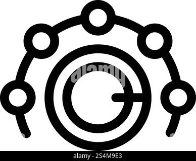 Wash machine wheel mode icon. Outline wash machine wheel mode vector icon for web design isolated on white background. Wash machine wheel mode icon, outline style Stock Vector