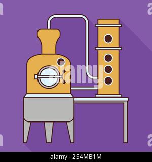 Whiskey factory icon. Flat illustration of whiskey factory vector icon for web design. Whiskey factory icon, flat style Stock Vector