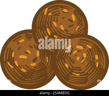 Propolis balls icon. Hand drawn illustration of propolis balls vector icon for web design. Propolis balls icon, hand drawn style Stock Vector