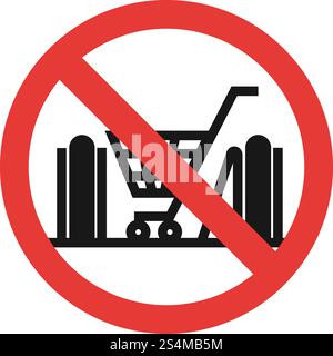 No carts escalator icon. Simple illustration of no carts escalator vector icon for web design isolated on white background. No carts escalator icon, simple style Stock Vector