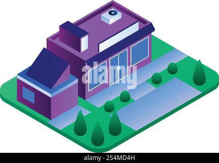 Eco street shop icon. Isometric of eco street shop vector icon for web design isolated on white background. Eco street shop icon, isometric style Stock Vector
