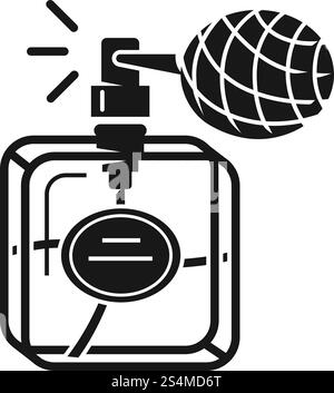 Perfume in a retro bottle icon. Simple illustration of perfume in a retro bottle vector icon for web design isolated on white background. Perfume in a retro bottle icon, simple style Stock Vector