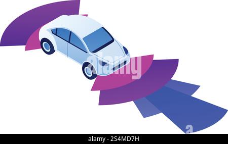 Driverless car icon. Isometric of driverless car vector icon for web design isolated on white background. Driverless car icon, isometric style Stock Vector