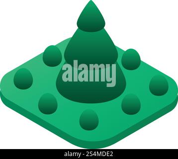 Fir tree park icon. Isometric of fir tree park vector icon for web design isolated on white background. Fir tree park icon, isometric style Stock Vector