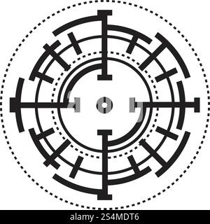 Sniper target icon. Simple illustration of sniper target vector icon for web design isolated on white background. Sniper target icon, simple style Stock Vector