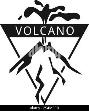 Island volcano logo. Simple illustration of island volcano vector logo for web design isolated on white background. Island volcano logo, simple style Stock Vector