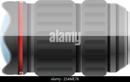 Camera lens icon. Cartoon of camera lens vector icon for web design isolated on white background. Camera lens icon, cartoon style Stock Vector