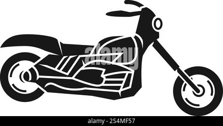 American chopper side view icon. Simple illustration of american chopper side view vector icon for web design isolated on white background. American chopper side view icon, simple style Stock Vector