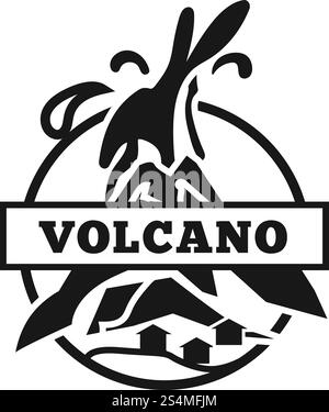 American volcano logo. Simple illustration of american volcano vector logo for web design isolated on white background. American volcano logo, simple style Stock Vector