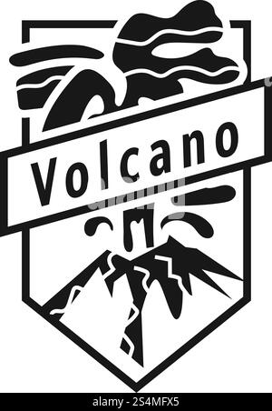 Prehistoric volcano logo. Simple illustration of prehistoric volcano vector logo for web design isolated on white background. Prehistoric volcano logo, simple style Stock Vector