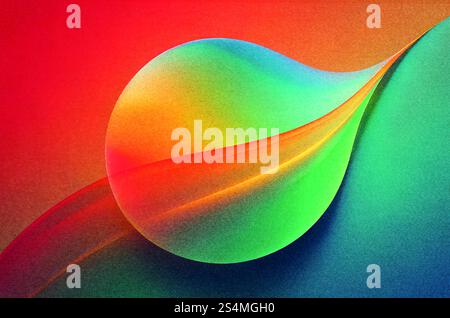 Vibrant, grainy background displays a blend of colors transitioning smoothly A stylized shape creates visual depth, embodying the essence of abstract Stock Photo