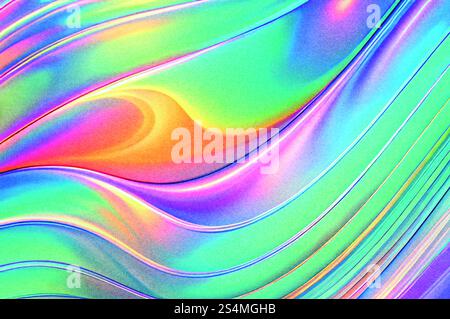 This artwork showcases a vibrant, abstract gradient with smooth, flowing lines and a textured, grainy quality The hues blend beautifully, creating an Stock Photo