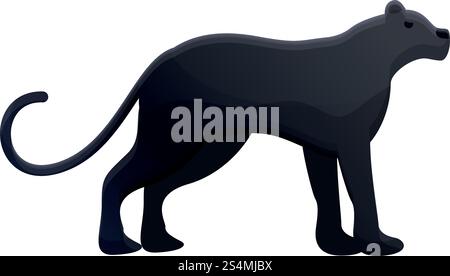 Panther icon. Cartoon of panther vector icon for web design isolated on white background. Panther icon, cartoon style Stock Vector