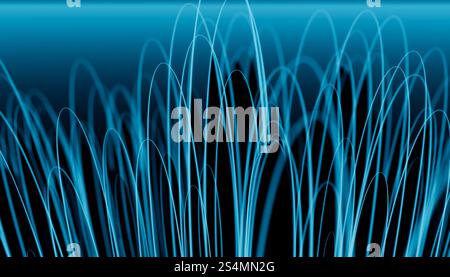 This abstract 3D render features flowing blue waves on a smooth gradient background, capturing a sense of motion and depth. Ideal for design elements Stock Photo