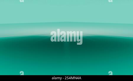 This 3D rendered image features a soft transition from light to dark green hues, creating a tranquil and abstract background. The smooth gradient flow Stock Photo
