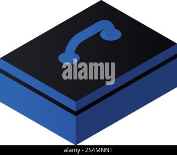 Metal hand box icon. Isometric of metal hand box vector icon for web design isolated on white background. Metal hand box icon, isometric style Stock Vector