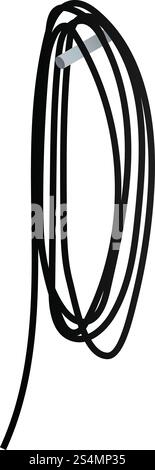 Rope in the nail icon. Isometric of rope in the nail vector icon for web design isolated on white background. Rope in the nail icon, isometric style Stock Vector