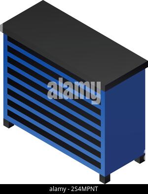 Metal garage table icon. Isometric of metal garage table vector icon for web design isolated on white background. Metal garage table icon, isometric style Stock Vector