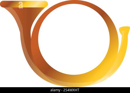 Hunter trumpet icon. Cartoon of hunter trumpet vector icon for web design isolated on white background. Hunter trumpet icon, cartoon style Stock Vector