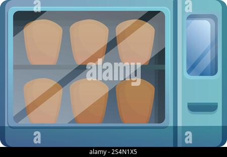 Small bakery oven icon. Cartoon of small bakery oven vector icon for web design isolated on white background. Small bakery oven icon, cartoon style Stock Vector