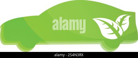 Eco car icon. Cartoon of eco car vector icon for web design isolated on white background. Eco car icon, cartoon style Stock Vector