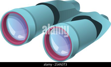 Hunter binoculars icon. Cartoon of hunter binoculars vector icon for web design isolated on white background. Hunter binoculars icon, cartoon style Stock Vector