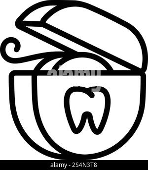 Floss box icon. Outline floss box vector icon for web design isolated on white background. Floss box icon, outline style Stock Vector