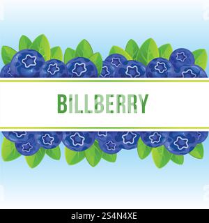Billberry concept background. Cartoon illustration of billberry vector concept background for web design. Billberry concept background, cartoon style Stock Vector