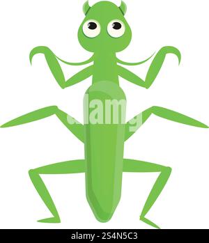 Female mantis icon. Cartoon of female mantis vector icon for web design isolated on white background. Female mantis icon, cartoon style Stock Vector