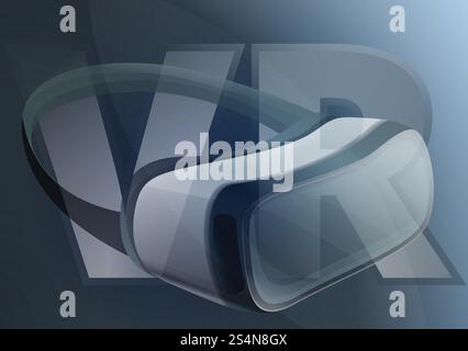 Vr goggles concept banner. Cartoon illustration of vr goggles vector concept banner for web design. Vr goggles concept banner, cartoon style Stock Vector