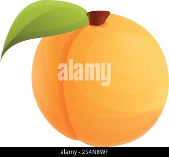Ripe apricot icon. Cartoon of ripe apricot vector icon for web design isolated on white background. Ripe apricot icon, cartoon style Stock Vector