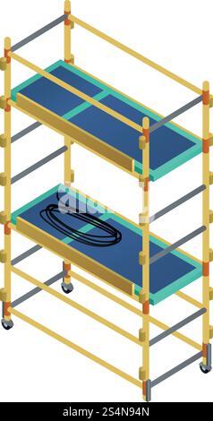 Whole scaffold icon. Isometric of whole scaffold vector icon for web design isolated on white background. Whole scaffold icon, isometric style Stock Vector