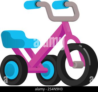 Metal tricycle icon. Cartoon of metal tricycle vector icon for web design isolated on white background. Metal tricycle icon, cartoon style Stock Vector