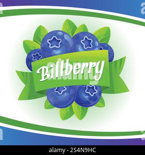 Eco bilberry concept background. Cartoon illustration of eco bilberry vector concept background for web design. Eco bilberry concept background, cartoon style Stock Vector