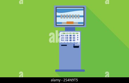 Self service kiosk icon. Flat illustration of self service kiosk vector icon for web design. Self service kiosk icon, flat style Stock Vector
