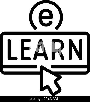 Elearning icon. Outline elearning vector icon for web design isolated on white background. Elearning icon, outline style Stock Vector