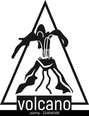 Volcano logo. Simple illustration of volcano vector logo for web design isolated on white background. Volcano logo, simple style Stock Vector