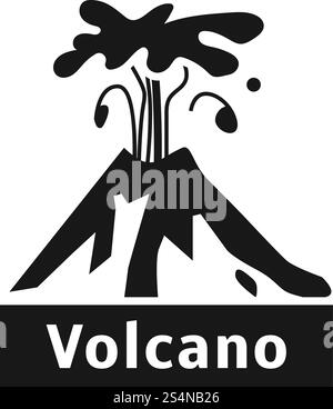 Volcano eruption logo. Simple illustration of volcano eruption vector logo for web design isolated on white background. Volcano eruption logo, simple style Stock Vector