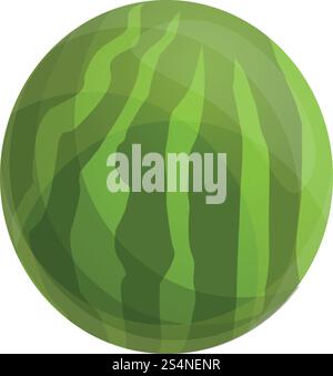 Whole watermelon icon. Cartoon of whole watermelon vector icon for web design isolated on white background. Whole watermelon icon, cartoon style Stock Vector