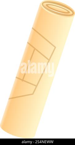 Architect paper roll icon. Cartoon of architect paper roll vector icon for web design isolated on white background. Architect paper roll icon, cartoon style Stock Vector