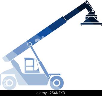 Port Loader Icon. Flat Color Ladder Design. Vector Illustration. Stock Vector