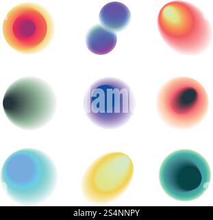 Trendy vivid color abstract vector shapes for contemporary design. Colored vivid vibrant soft, bright colorful graphic illustration. Trendy vivid color abstract vector shapes for contemporary design Stock Vector