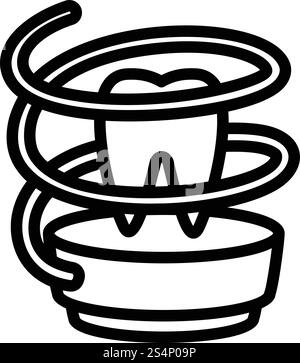 Dental floss icon. Outline dental floss vector icon for web design isolated on white background. Dental floss icon, outline style Stock Vector